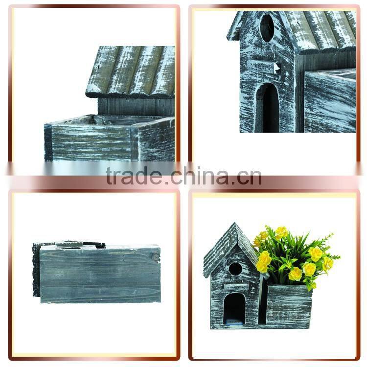 Gifts & Decor Country Flower Rustic Planter Fir Wood Plant Flowerpot