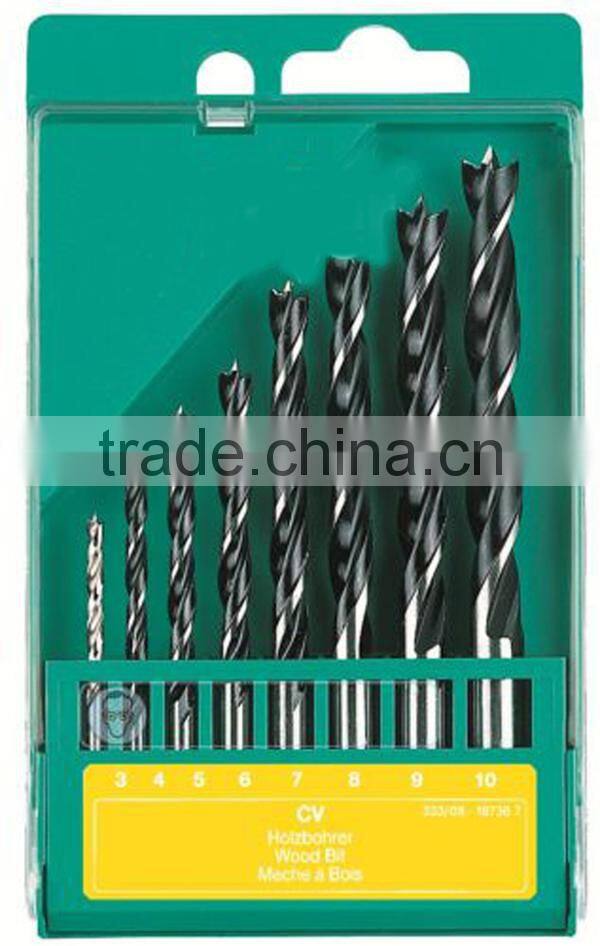 8 Pcs High Quality HSS Brad Point Wood Drill Bit Set