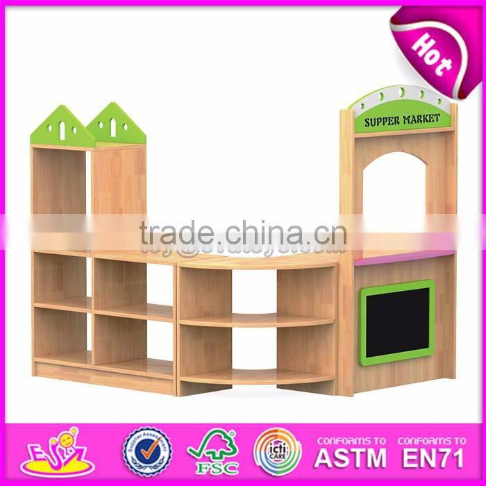 Customized kindergarten toy storage wooden lemonade stands for kids W08C197