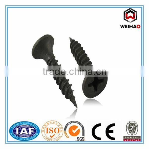 3.5 x 19mm hardened chip black drywall screw for industry