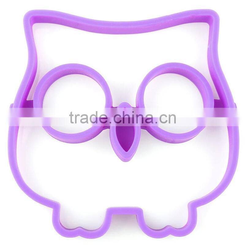 Unique silicone egg cook ring owl shaped fried egg molds pancake maker