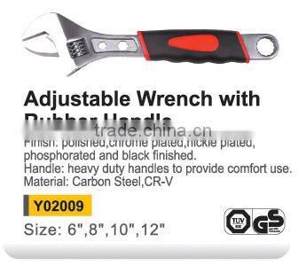 Y02009 Wholesale adjustable spanner with rubber handle