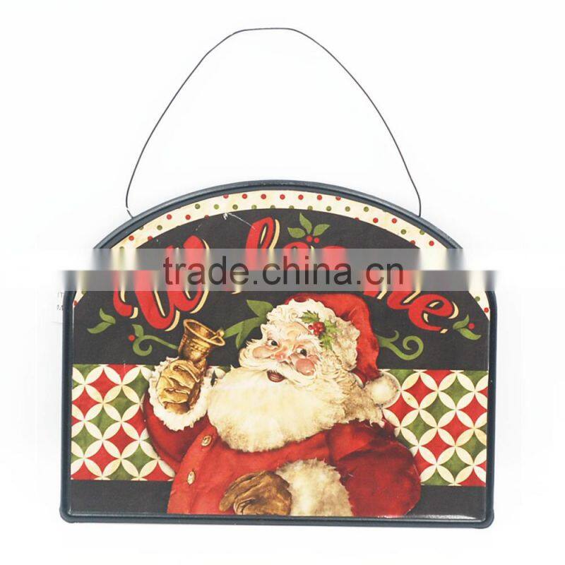 2017 Welcome vintage Santa metal home decoration handicrafts sign christmas wall plaque