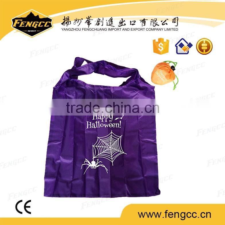 2016 hot sale Halloween promotion printed polyester foldadble shopping bag