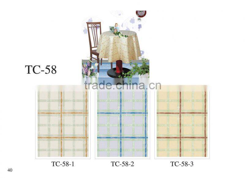 Printed PVC table cover cloth with falannel back