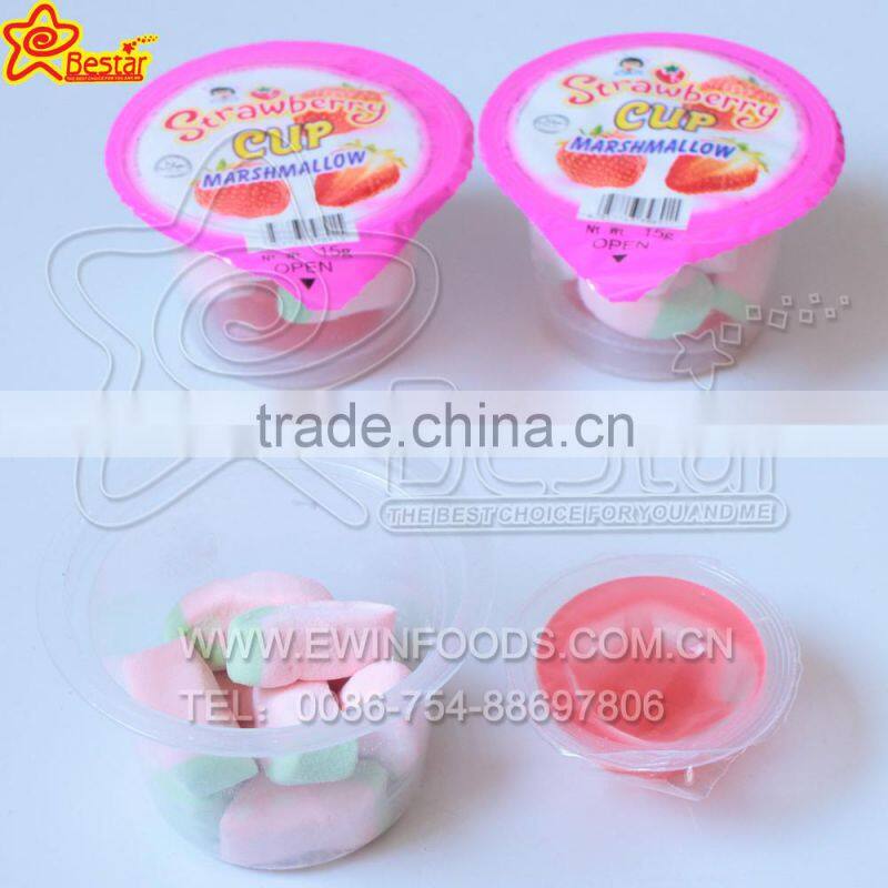 Hot Sale Strawberry Shape Marshmallow With Fruity Jam