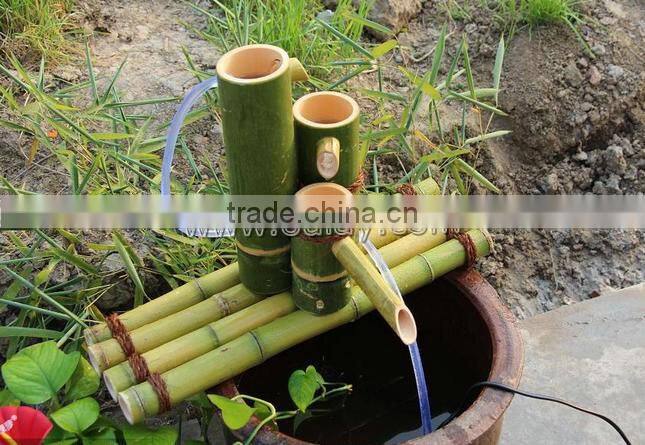 Custom green bamboo garden water fountains /water spouts
