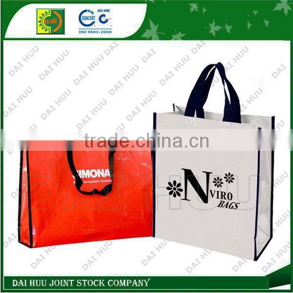 Laminated with BOPP fashional shopping woven bag