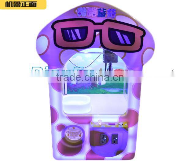 2015 new prize claw crane machine mushroom /coin operated plush mini candy toy doll vending crane machine for sale