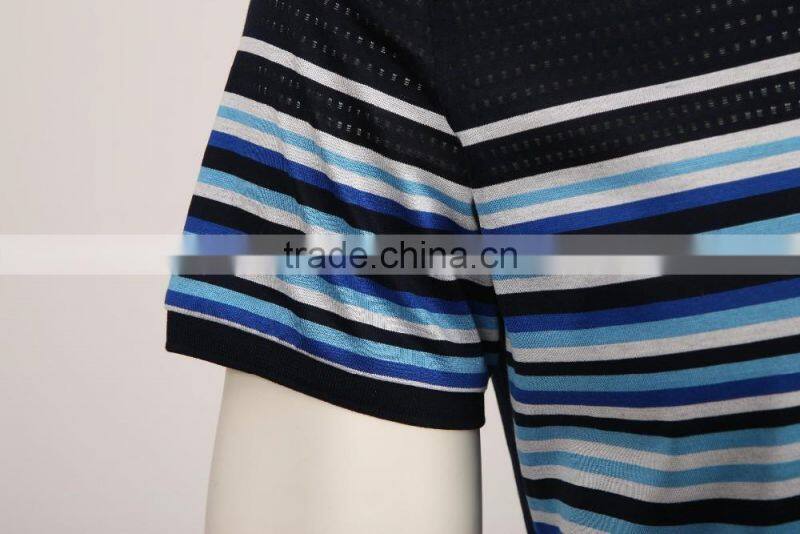 Summer new men's striped t- shirt
