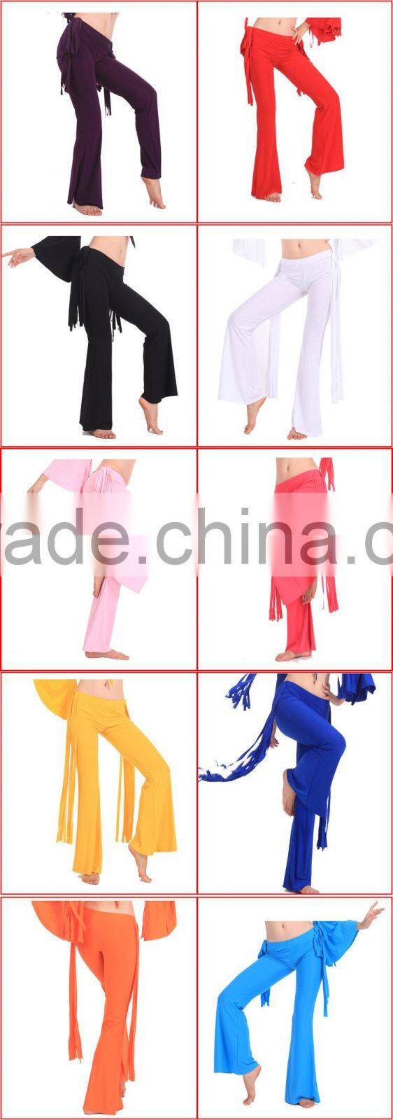 Wholesale cheap ladies fashion belly dance pants with tassel