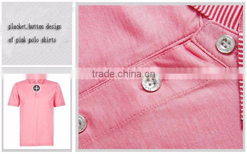 men 100% cotton pink polo shirts