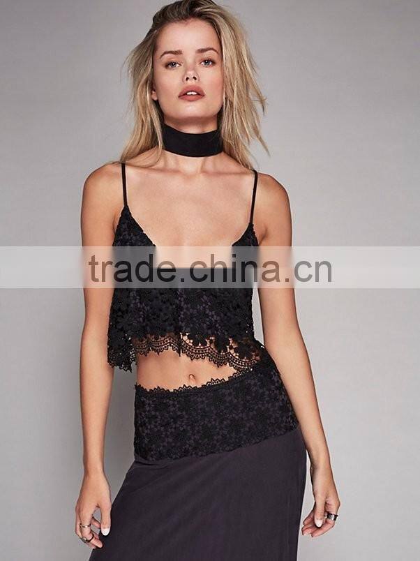 Two piece outfits women sexy lace top and side slit long skirt 2017