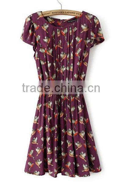 HD-D124 elegant fashion floral women dress/casual ladies dress
