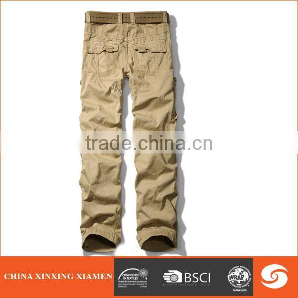 Hot sale pure cotton military style cargo pants for men