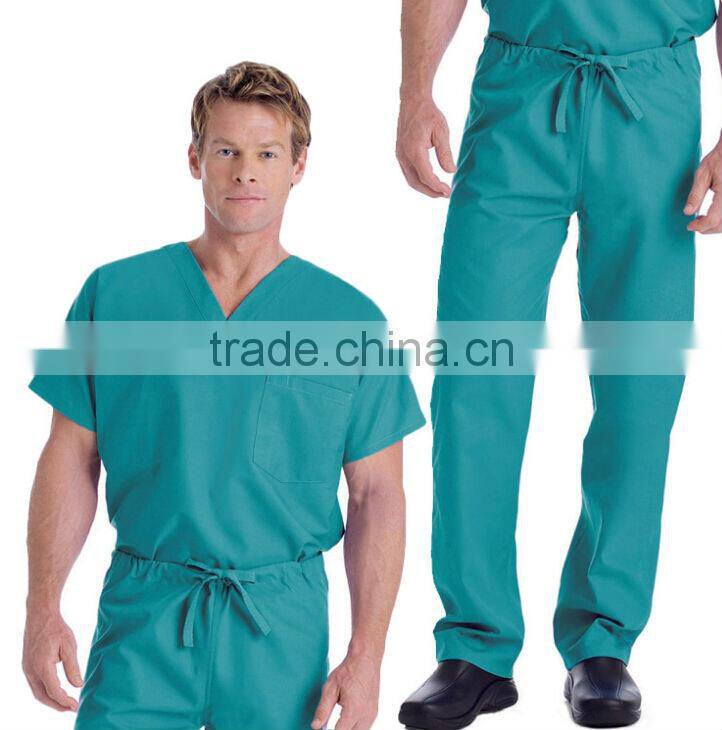 Wholesale Custom Made V-neck Scrub Top And Pants For Docter Wear BSOP-6517