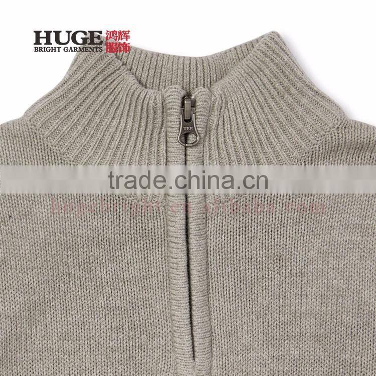 Boys Pullover Style Solid Half Zipper Knitted Sweaters For Kids