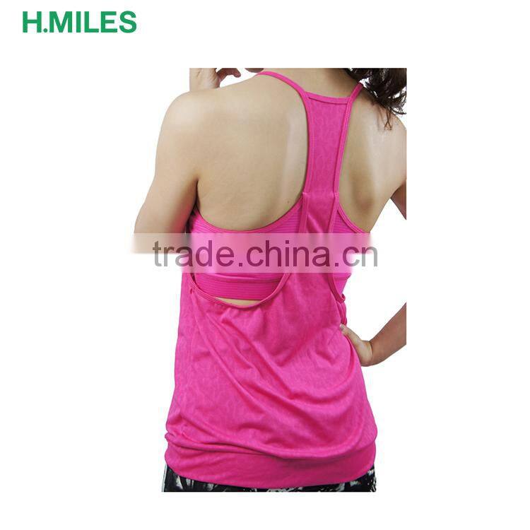 Slim Fitting Fitness wear tank top Ladies Gym Singlets/women yoga Vest