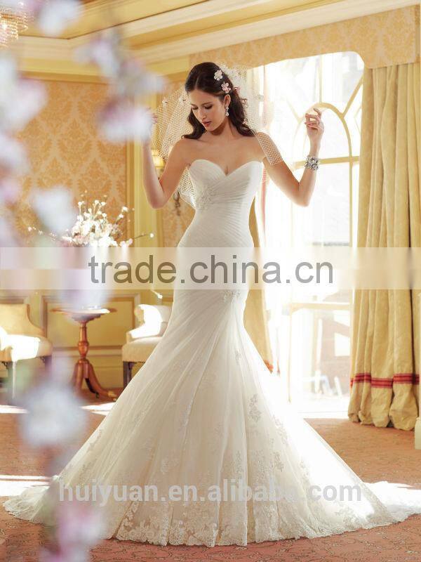 sexy white lace sleeveless mermaid wedding dress