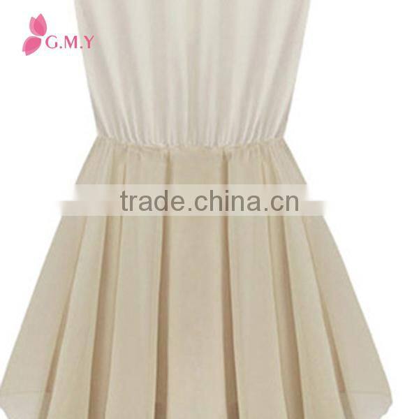 Fashion Lace chiffon sleeveless dress code smart elegant chiffon casual dress wear in summer