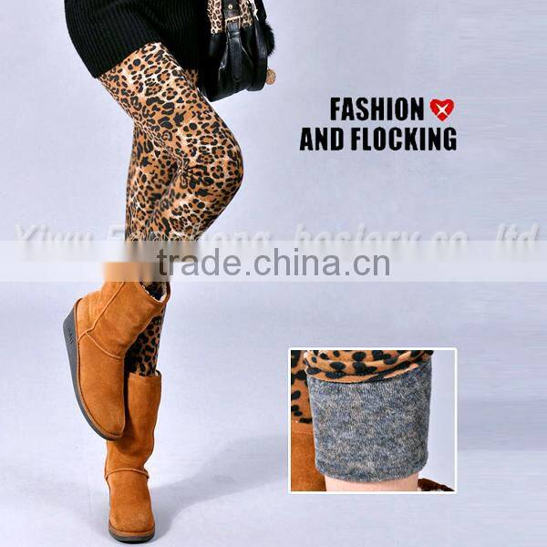 Fashion sexy gold leopard print warm leggings