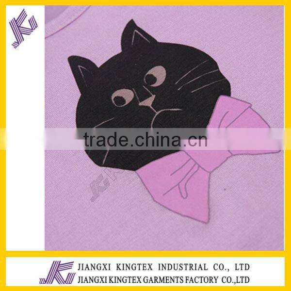 Baby Children clothing set,girls boys t shirt+pants undershirt Shorts,kids pink cat printing set