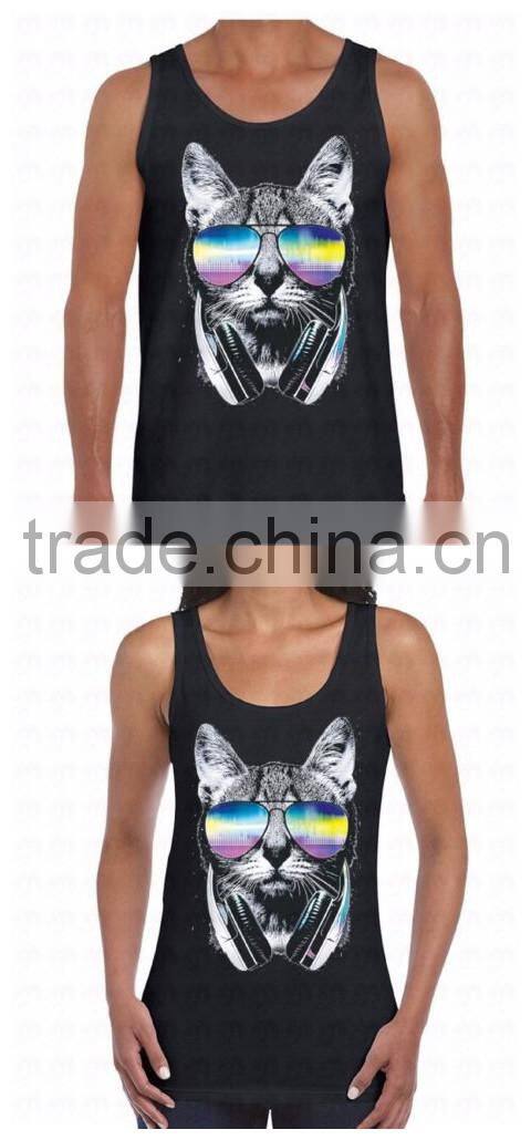 custom men and women cotton printing tank top