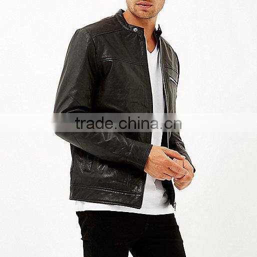 China Suppliers Men's PU Leather Jackets Wholesale Apparel Men's Clothing
