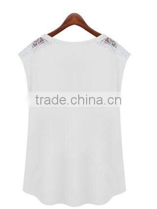 Angel print Lace Sleeveless woman clothing