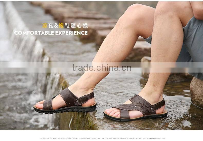 Male Sandals Men Genuine Leather Shoes Open Toe Sandals Slippers fashion Casual Shoes