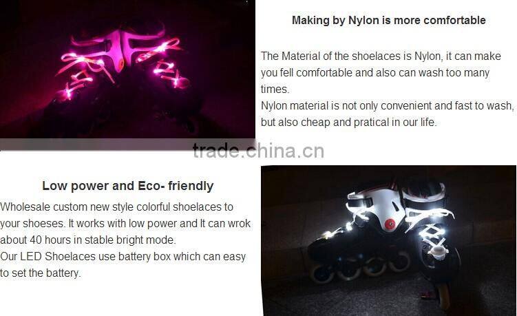 hot selling custom led blinking lightweight sneaker laces /led shoelaces/flashing lace