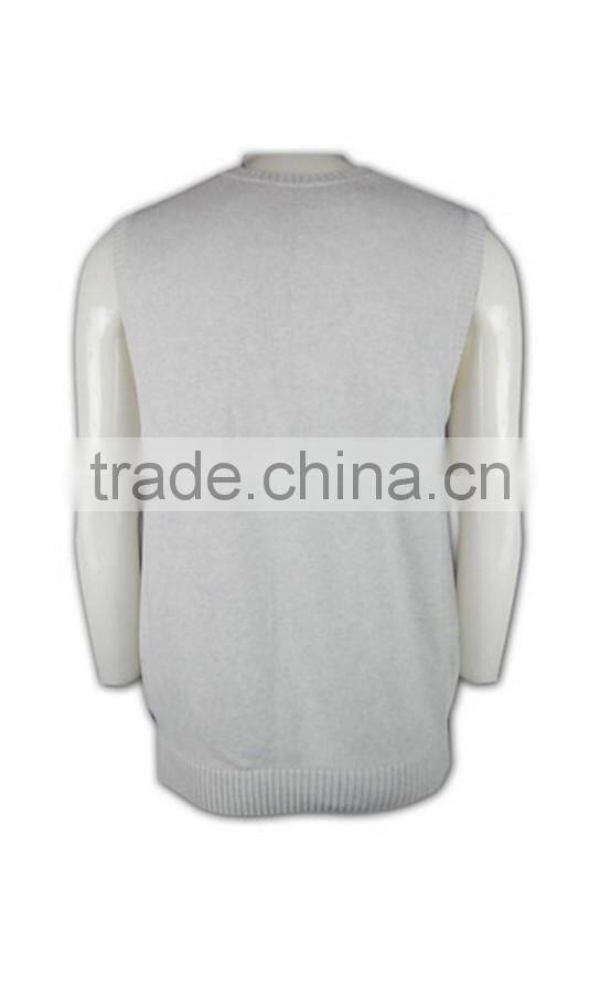 ISO9001/BSCI Manufature high quality light grey stylish striped knitted vest