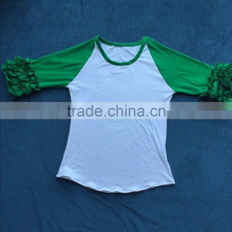 baseball t shirts women button raglan women shirt YW-00364