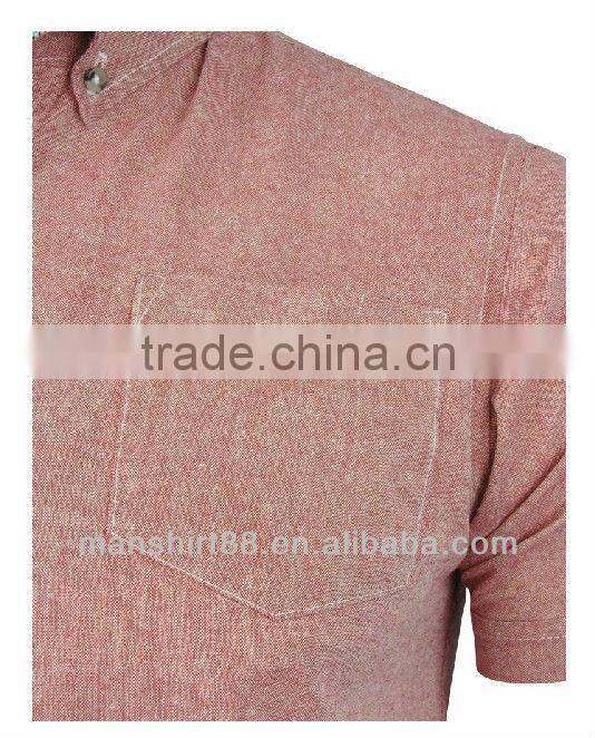 Mens Short Sleeved Chambray short sleeve Work Shirt