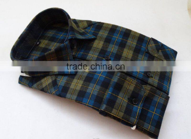 2016 new design men's lined plaid flannel shirt