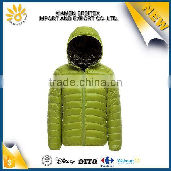 Wholesale custom nylon windproof ligh weight down jacket for winters