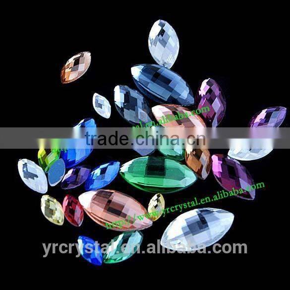 Crystal Bead Silver Back Stones Facet Cut Flat Base Gemstones