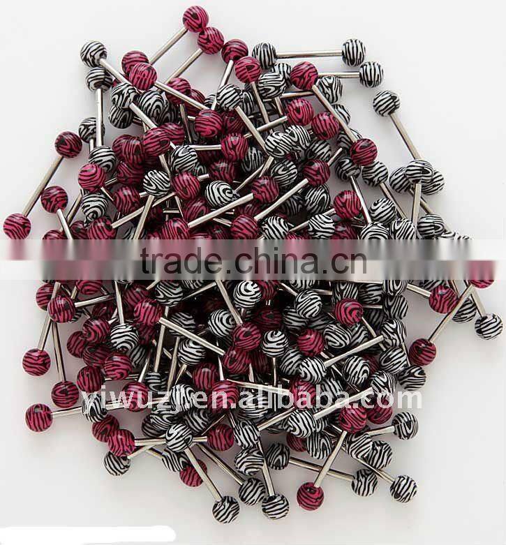 316l stainless steel spiral industry tongue barbells piercing jewelry