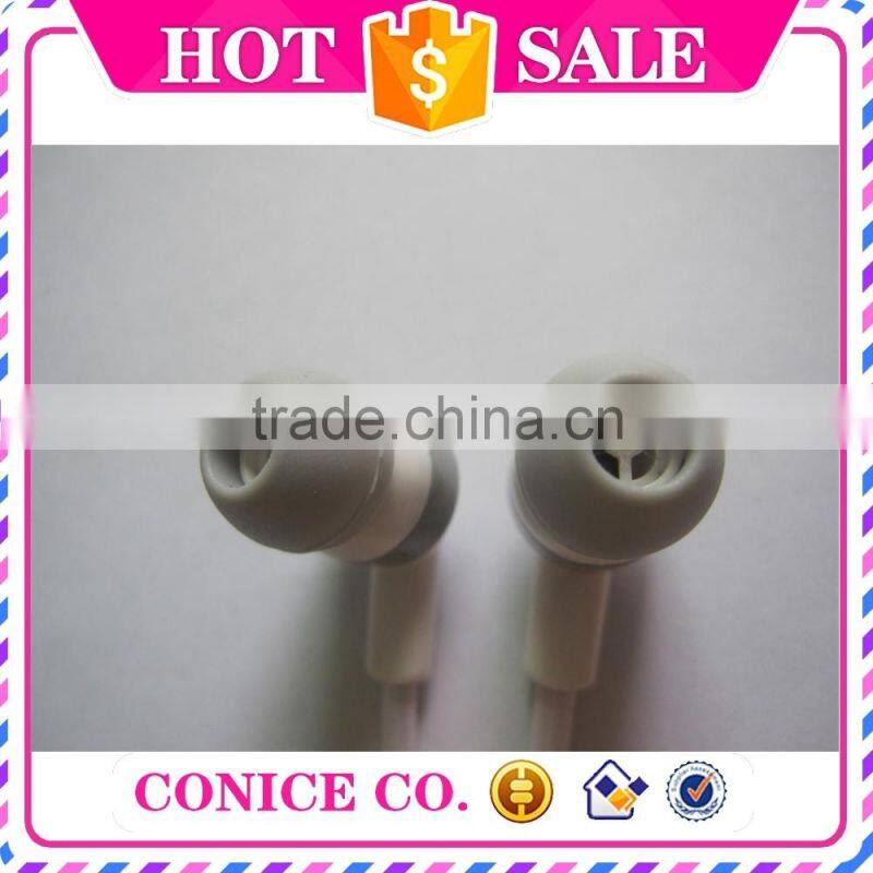 alibaba promotional cheap white flat cable silicone plug piston wired mic earphones