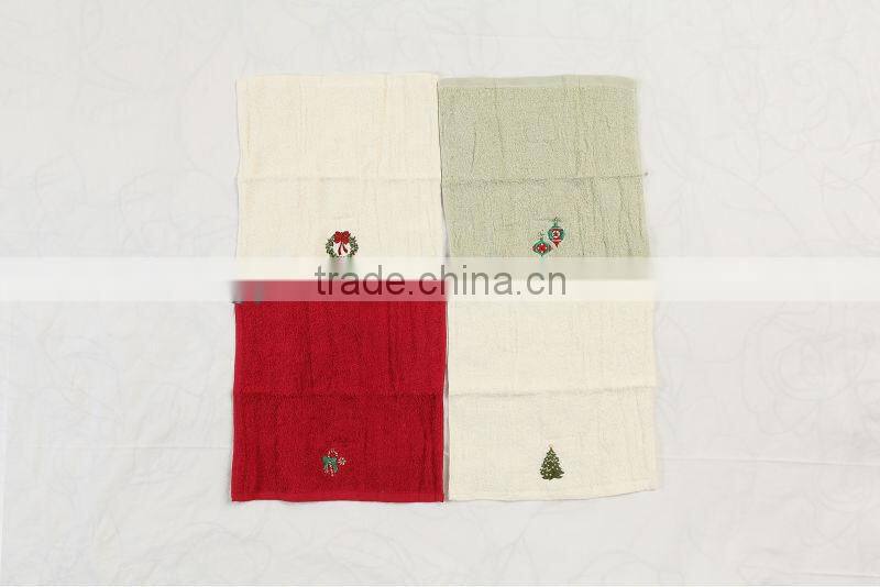 100% cotton velour embroidery hand towel