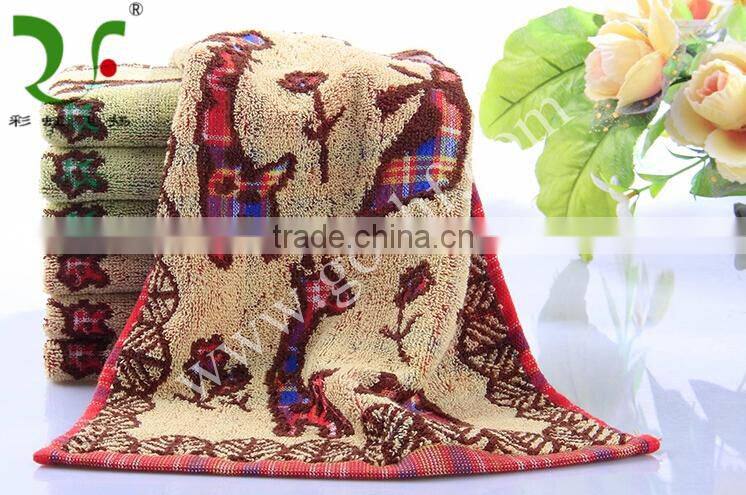 Good quality 100% cotton yarn dyed jarquard baby hand towel