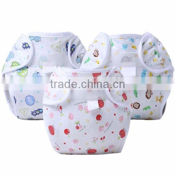 cute animal pattern printed 100% cotton reusable sleepy baby cloth diaper