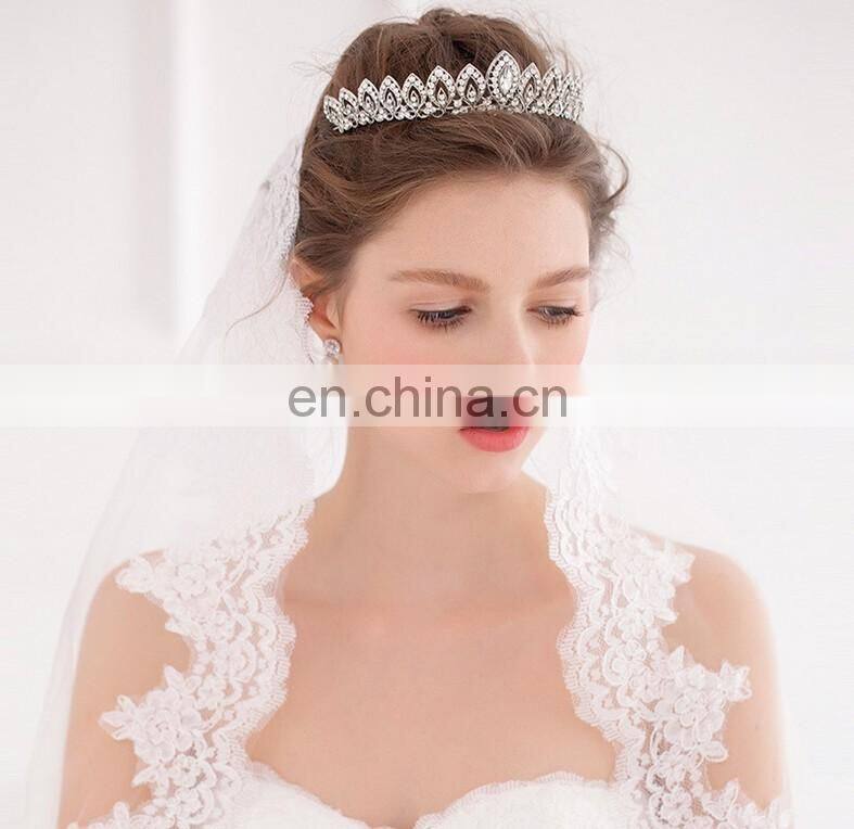 Unique Design Retro Alloy Diamond Crown Wedding Headdress