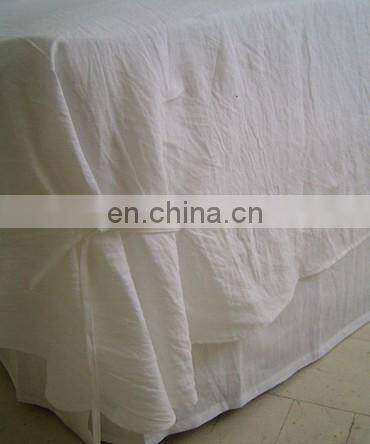 Best selling pure linen bedding sheet set/duvet cover set with stone washing with ties closure