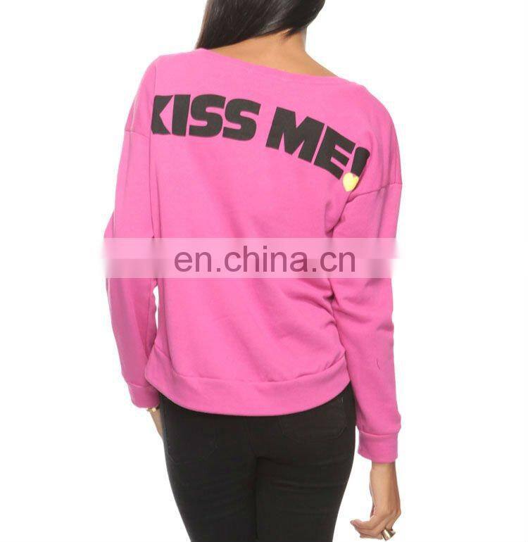 CHEFON Hug Me Kiss Me Print Ladies Knitted Pullover CFH048