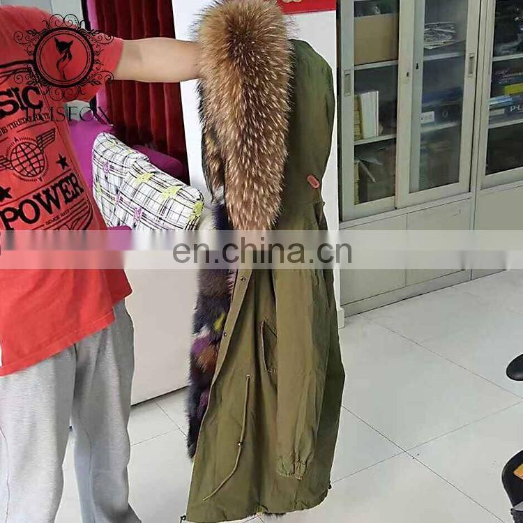 Irisfox 2016 winter warm fox fur lining fox fur hooded coat