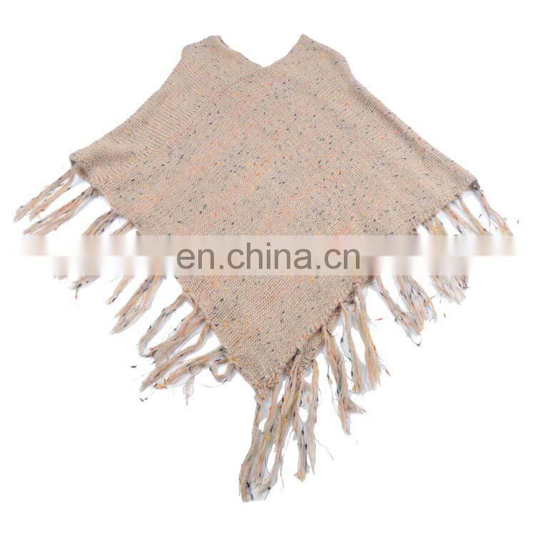 TOROS new autumn winter shawl poncho women long tassel knit sweater fashion pattern