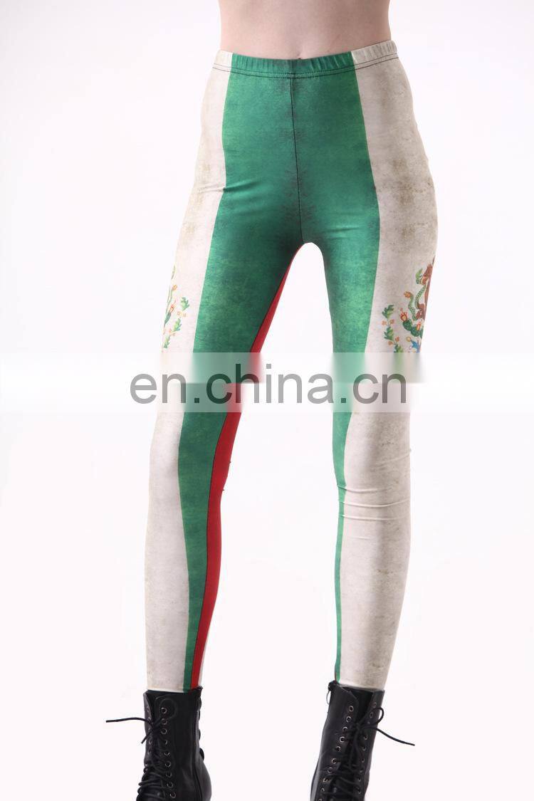 Country Flag Sublimation 3d Digital Custom Printing Women High Waist Leggings