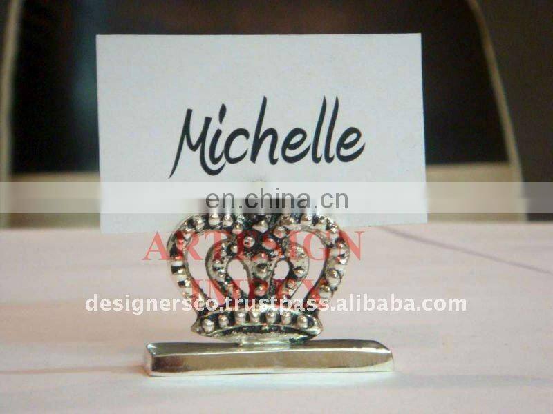 Place Card Holder Silver Crown Wedding Favor