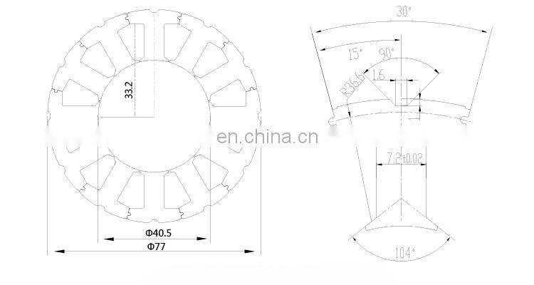 Smaller type brushless dc motor 80mm 12 slots 8 poles winding generator stator core for electrical machine